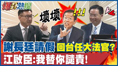 幫你罵吳釗燮管不動謝長廷請假回台任大法官 江啟臣我來替你譴責 Hotnewstalk Youtube