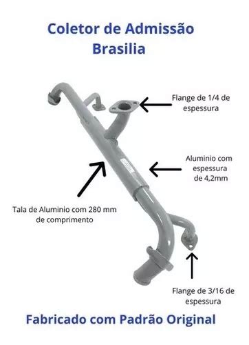 Tubo Coletor Admissão Vw Brasilia Fusca 1600 Kombi Parcelamento sem