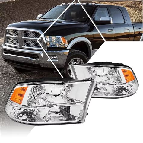 Headlights For 2009 2018 Dodge Ram 1500 2500 3500 Quad Chrome Headlamps