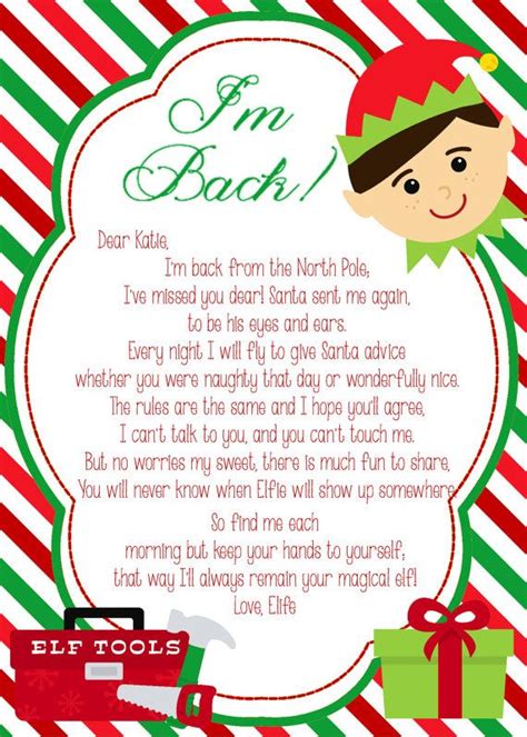 Free Printable Elf On The Shelf Letter