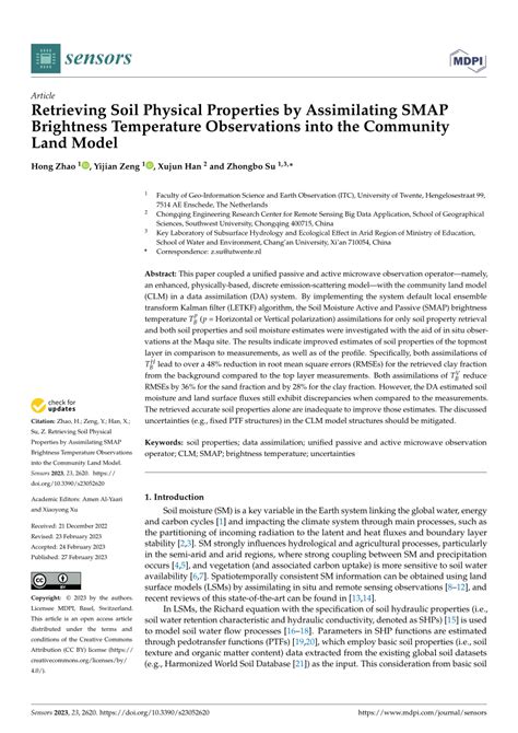 PDF Retrieving Soil Physical Properties By Assimilating SMAP