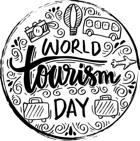 World Tourism Day Phrase Illustrations Royalty Free Vector Graphics