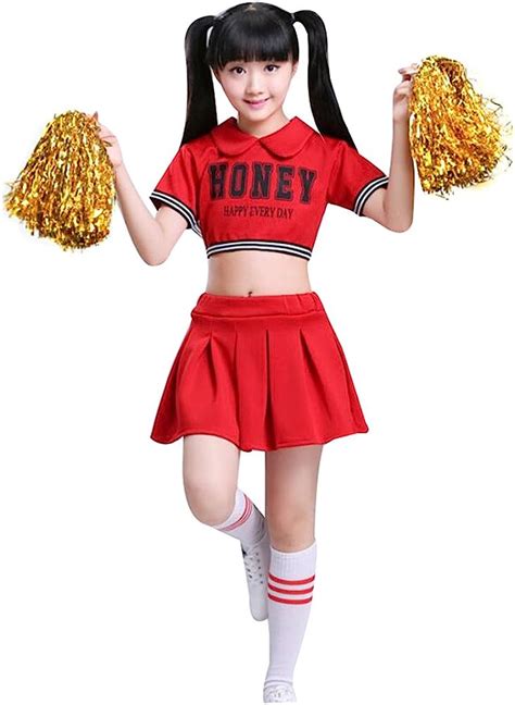 TAIYCYXGAN Kinder Mädchen Cheerleader Kostüm Uniform Karneval Fasching