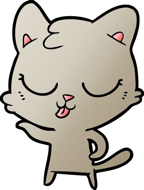 Gato Feliz De Dibujos Animados 12545521 Vector En Vecteezy