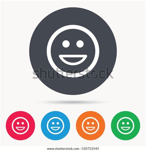 Happy Smile Icon Smiley Laugh Emoticon Stock Vector Royalty Free