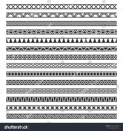 Border Decoration Seamless Patterns Set On Stock Vector (Royalty Free ...