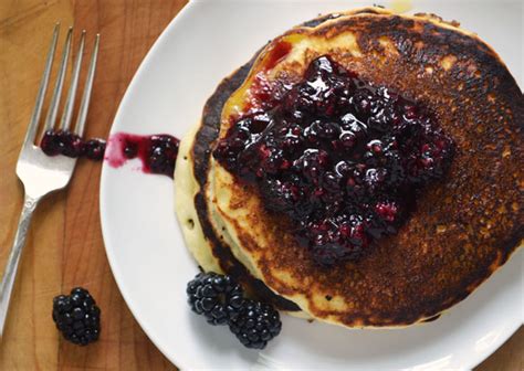 Lemon Ricotta Pancakes With Smashed Blackberries Dinner With Julie