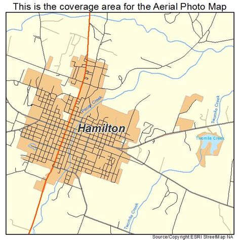 Aerial Photography Map of Hamilton, TX Texas