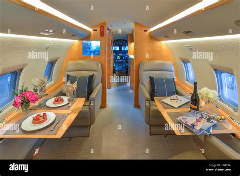 Interior View Of Bombardier Cl 604 Challenger Executive Jet With