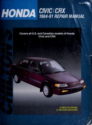 Chilton S Honda Civic CRX 1984 91 Repair Manual By Chilton Book