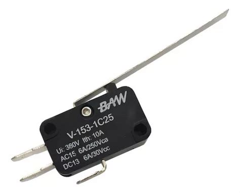 Microswitch Por Palanca Larga Baw V C Color Negro Mercadolibre