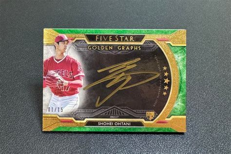 【未使用に近い】2018 Topps Five Star Golden Graphs 大谷翔平 Gold 直筆サインカード 115