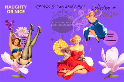 5 Unique Retro Hot Babes Illustration V7 Graphic By Manifesto Design · Creative Fabrica