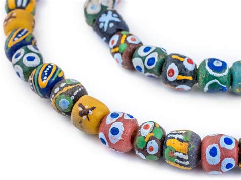 Amazon TheBeadChest Painted African Krobo Beads Full Strand Of