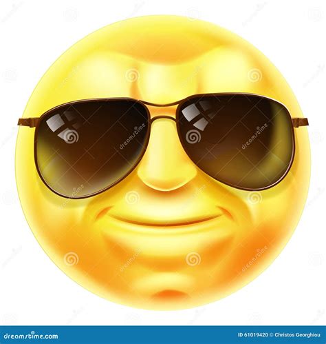 Sunglasses Cool Emoji Emoticon Stock Vector Illustration Of Character Facial 61019420