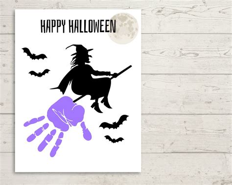 Halloween Handprint Art Hand Print Craft Trick or Treat Craft Project Handprint Witch - Etsy