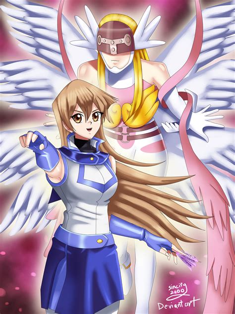 I Recently Did An Alexis Rhodes And Angewomon Crossover Since Alexis Uses Cyber Angels She