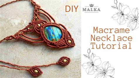 Macrame Stone Necklace Tutorial Micro Macrame Diy Jewelry Youtube