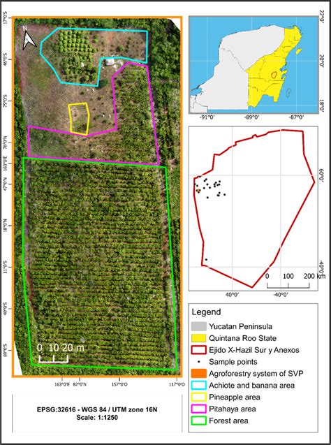 Map Of The Study Area In The Ejido Of X Hazil Sur Municipality Of