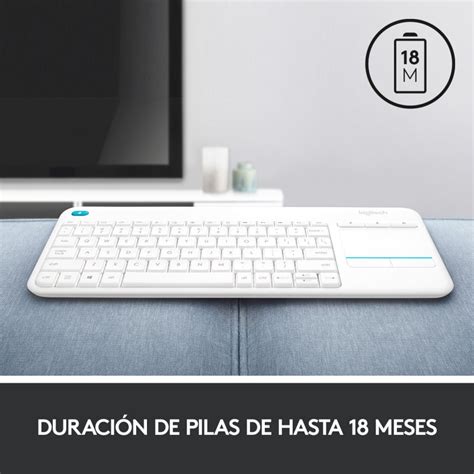 Logitech K400 Teclado Inalámbrico Con Touchpad Blanco