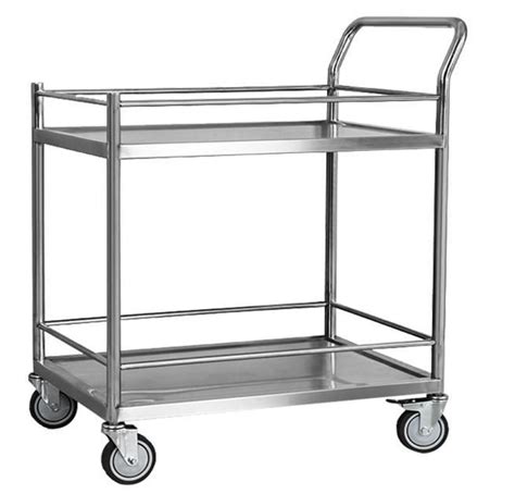 Rectangular Polished Stainless Steel Trolley For Industrial Feature