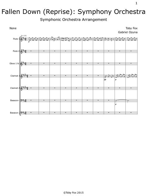 Fallen Down Reprise Symphony Orchestra Sheet Music For Piano