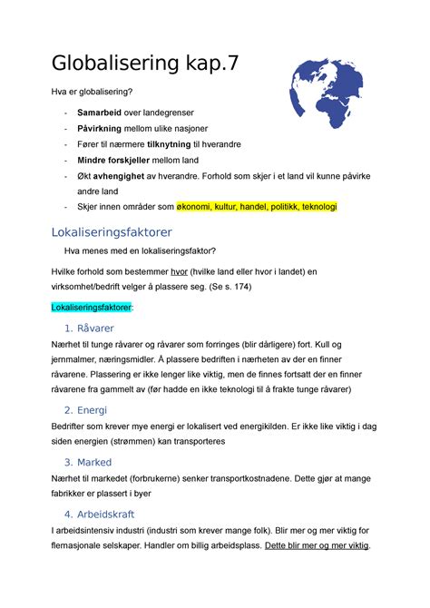 Globalisering Kap Globalisering Kap Hva Er Globalisering