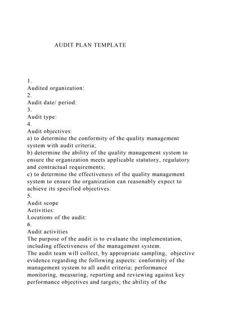 Audit Plan Template1audited Organization2audidocx