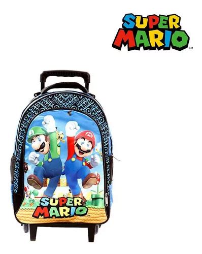 Mochila Escolar Infantil Con Ruedas De Super Mario Y Luigi Mercadolibre