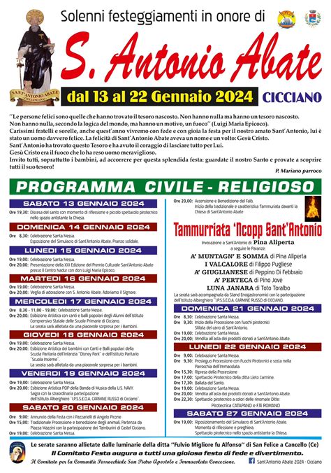 Cicciano Festeggia Sant Antonio Abate Programma Completo