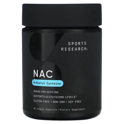 Sports Research Nac N Acetyl Cysteine Mg Veggie Capsules