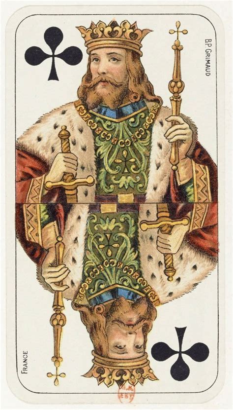 Tarot Nouveau Grimaud 1898 Clubs King Free Stock