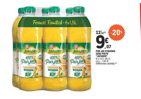 Promo Pur Jus D Orange Sans Pulpe Jafaden Chez E Leclerc ICatalogue Fr