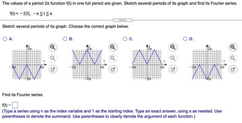 Solved The Values Of A Period N Function F T In One Full Chegg