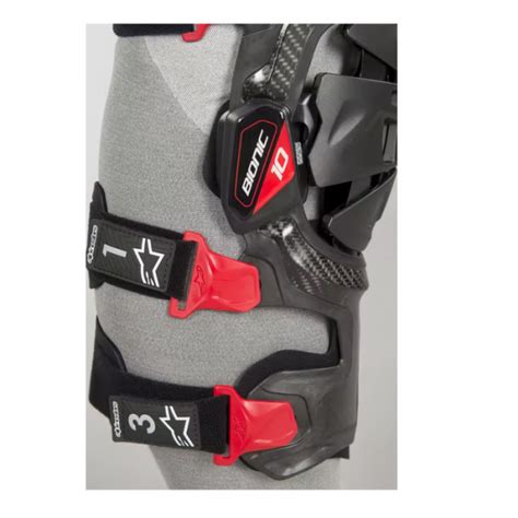 Rodillera Derecha Alpinestars Mx Bionic Carbon Negro Rojo