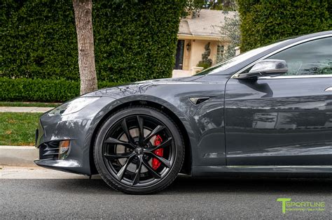 Midnight Silver Metallic Tesla Model S With 20 Tss Flow Forged Wheels