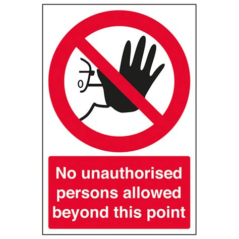 No Unauthorised Persons - Portrait | Prohibition Signs | Safety Signs ...