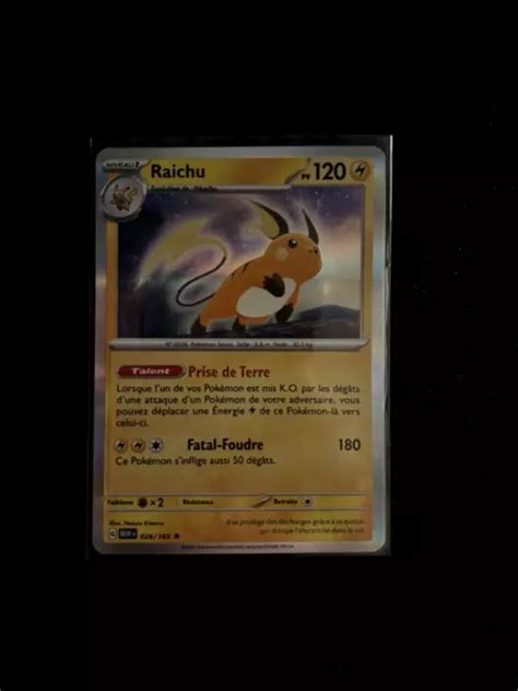 CARTE POKÉMON RAICHU Holographique 026 165 Ecarlate et Violet 3 5 151