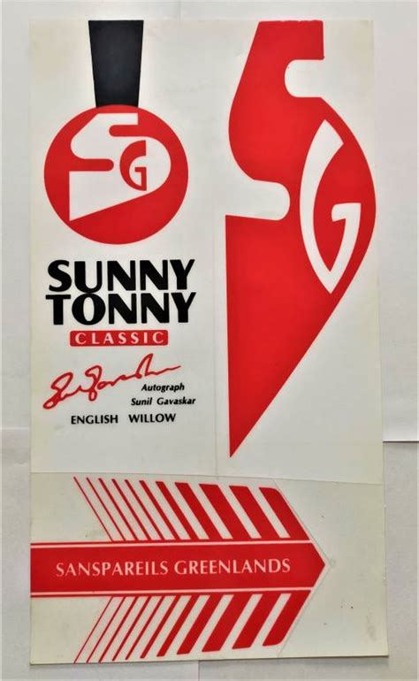 Sanspareils Greenlands Sg Sunny Tonny Msp Metallic Cricket Bat Sticker