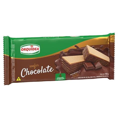 Biscoito Wafer Recheio Chocolate Orquídea Pacote 100g Sonda