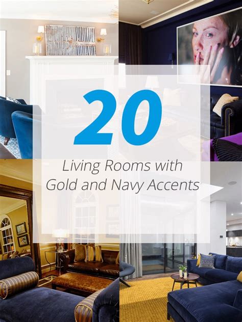 20 Appealing Living Rooms with Gold and Navy Accents | Home Design Lover