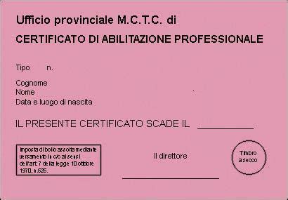 KA E KB I Certificati Di Abilitazione Professionale Patentati