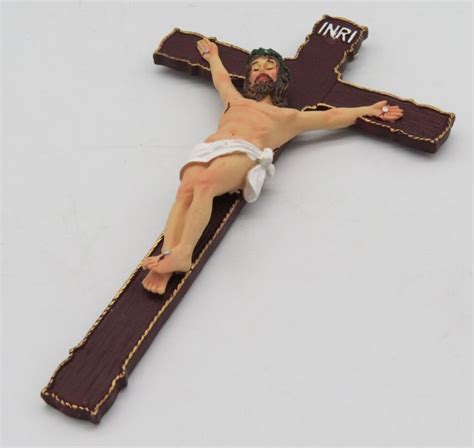 Catholic Inch Resin Jesus Christ On Inri Cross Wall Crucifix Home