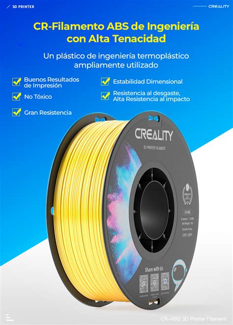 Creality Filamento Cr Abs Gris Para Impresi N D Kg Creality Pc Factory