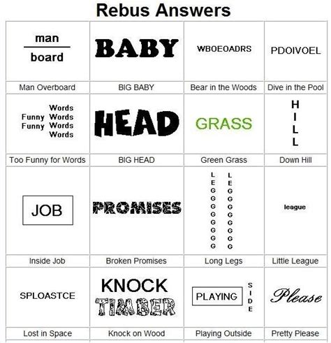 Printable Rebus Puzzles