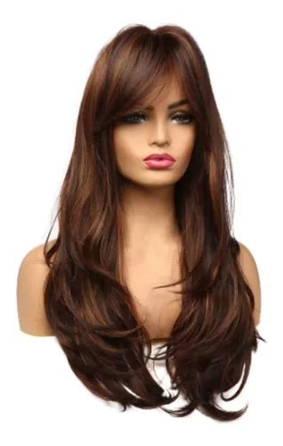 Peruca Lace Wig Fibra Futura C Franja Idêntico Cabelo Humano Frete grátis