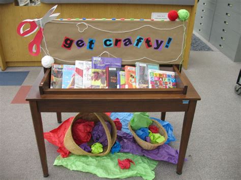 Get Crafty Book Display Library Displays Library Book Displays