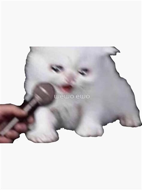 Pegatina Meme gato llorando gato llorando con micrófono uwu de