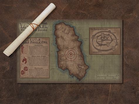 Island of Paradis Cloth Map Scroll - Inspired by Attack on Titan - Geekify Inc