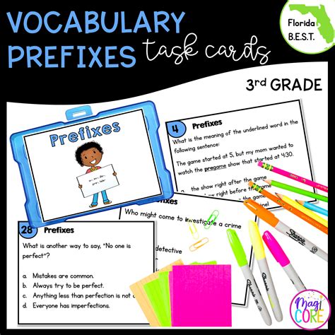 Vocabulary Prefixes Task Cards Rd Grade Fl Best Magicore